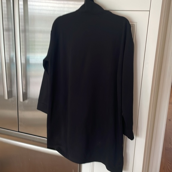 Black zippered sweatshirt, with collar, size small.  Tunic style, generous size. - Picture 2 of 3
